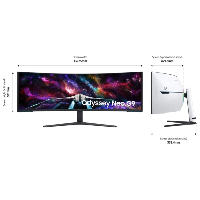 Samsung 57 Inch Odyssey Neo G9 G95nc Dual Uhd Curved Gaming Monitor 240hz Refresh Rate 1ms(Gtg) Response Time - White-106331 Samsung 57 Inch Odyssey Neo G9 G95nc Dual Uhd Curved Gaming Monitor 240hz Refresh Rate 1ms(Gtg) Response Time - White-106331
