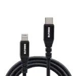 Eltoro Kevlar Cable Usb-c To Lightning 1m With Nylon Pp Yarn Jacket - Black-0