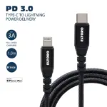 Eltoro Kevlar Cable Usb-c To Lightning 1m With Nylon Pp Yarn Jacket - Black-106522
