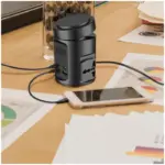 Powerology Magsafe Power Hub Pd 65w 2x Universal Sockets 2200w - Black-106821