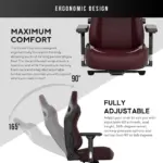 Andaseat Kaiser 3 Series Premium Ergonomic Gaming Chair Large - Classic Maroon-109008