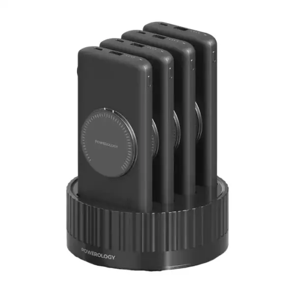 Powerology 4 In 1 Powerbank Terminal 10000 Mah, Built-in Cable - Magsafe - Black-0