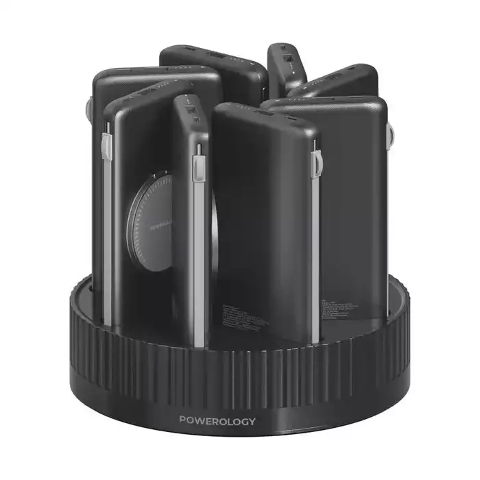 Powerology 8in1 Power Station With 10000mah Capacity, Pd20w, Qc, And Wireless Charging - Black-0 Powerology 8in1 Power Station With 10000mah Capacity, Pd20w, Qc, And Wireless Charging - Black-0