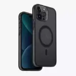 Uniq Calio Durable Clear Hard Case With Aluminium Camera Bezel Case For Iphone 15 Pro 6.1-inch - Grey Tinted-0