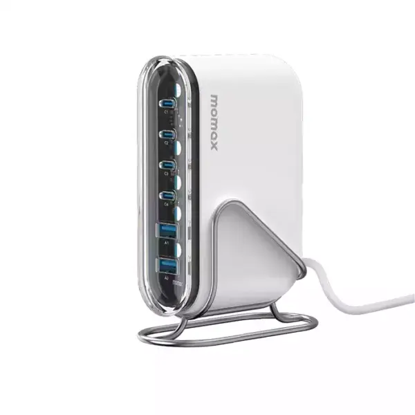Momax 1-charge Flow+ 6-port 120w Gan Desktop Charger Usb-c & Usb-a-0