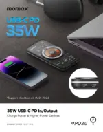 Momax Q.mag Power 13 10000mah Magnetic Wireless Charging Power Bank - Black-111040