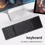 Foldable Bluetooth Keyboard With Touchpad - Portable And Rechargeable Multi-device Keyboard For Travel And Work-112016
