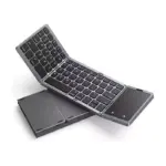 Foldable Bluetooth Keyboard With Touchpad - Portable And Rechargeable Multi-device Keyboard For Travel And Work-112015