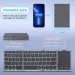 Foldable Bluetooth Keyboard With Touchpad - Portable And Rechargeable Multi-device Keyboard For Travel And Work-112017