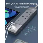 Ravpower Rp-pc1038 3 Outlets Power Strip Gray Uk Version 3m With Usb Port-112065