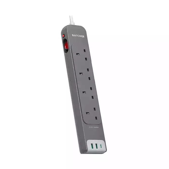 Ravpower Rp-pc1039 4 Outlets Power Strip Gray Uk Version 3m With Usb Port-0 Ravpower Rp-pc1039 4 Outlets Power Strip Gray Uk Version 3m With Usb Port-0
