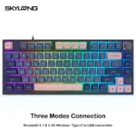 Skyloong Gk75 Three Modes Connection - Blue-pink (Mechanical & Hot-swappable Knob) Gaming Keyboard (Switch Blue) (English)-0