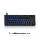 Skyloong Gk61 Three Modes Connection Abs Black Mechanical Gaming Keyboard - Switches Yellow (English)-0