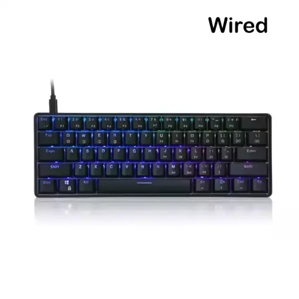 Skyloong Gk61 Wired Abs Black Mechanical Gaming Keyboard - Switches Brown (English)-0