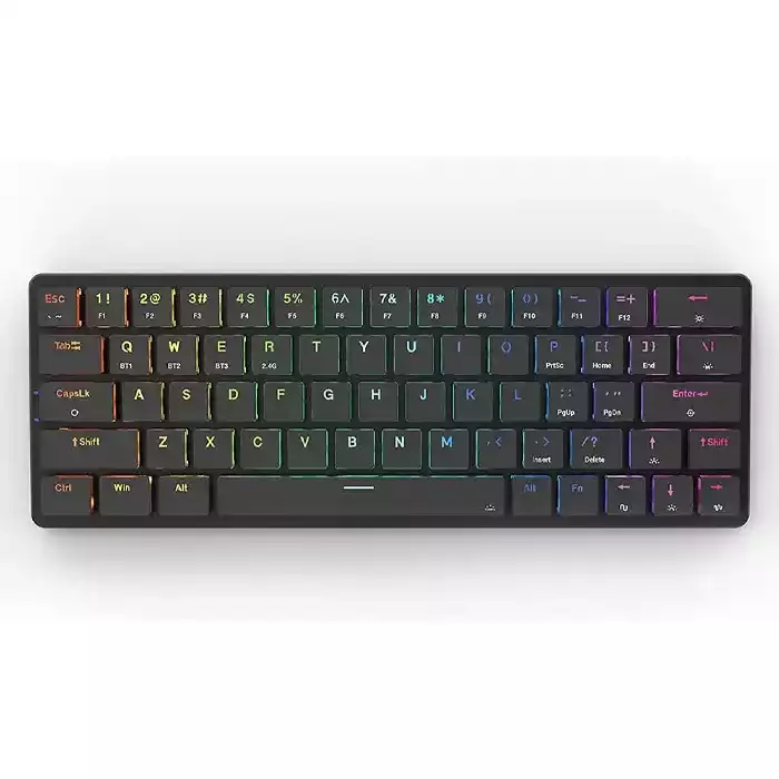 Redragon Elise Pro K624p-kbs 2.4g/bluetooth/wired 63 Key Low-profile Mechanical Keyboard - Switches Dust-proof Red (English)-0