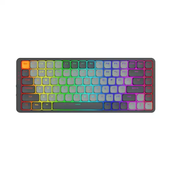 Redragon Azure 75% Low-Profile RGB Wireless Mechanical Keyboard - Grey (Dust-Proof Red Switch) (English)-0
