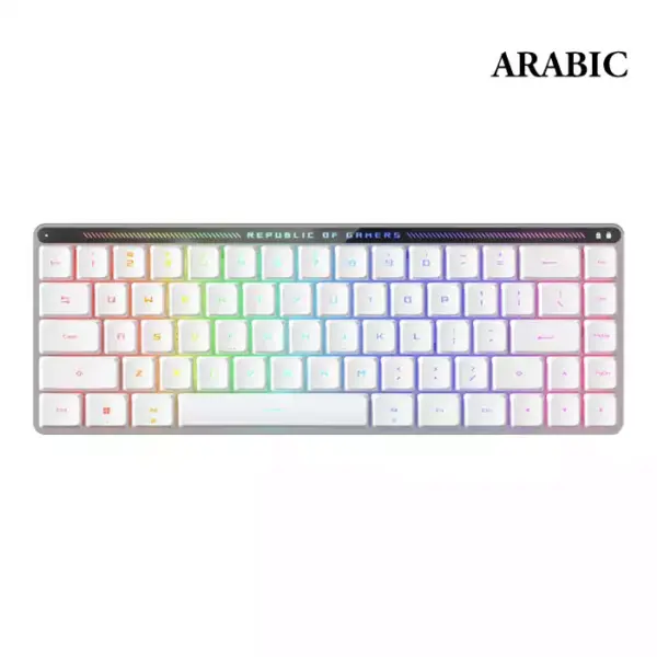 Rog Falchion Rx Low Profile 65% Compact Wireless Gaming Keyboard With Rog Rx Red Low-profile Optical Switches, Tri-mode Connection - White-0