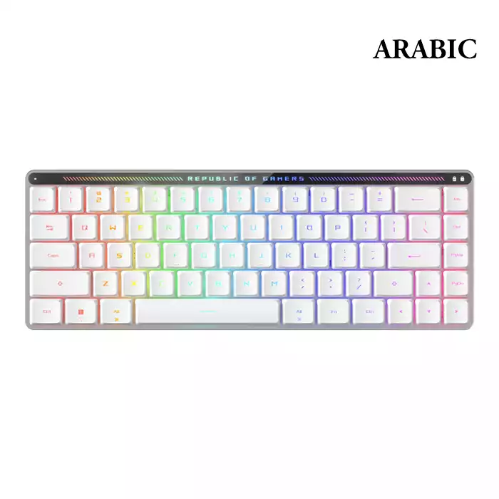 Rog Falchion Rx Low Profile 65% Compact Wireless Gaming Keyboard With Rog Rx Red Low-profile Optical Switches, Tri-mode Connection - White-0