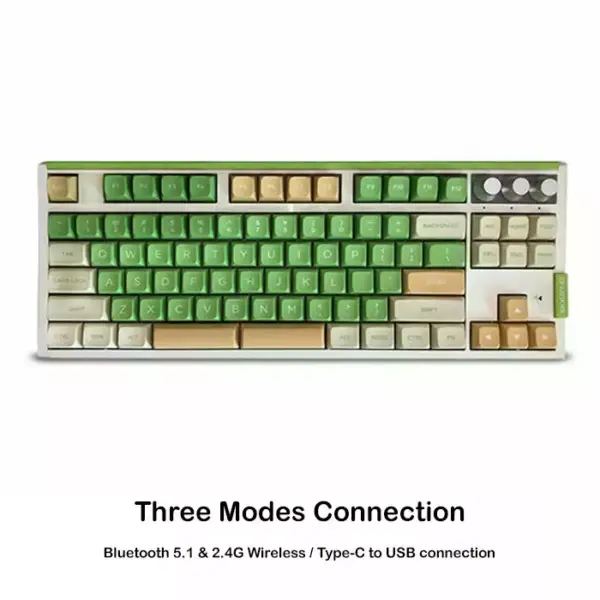 Skyloong Gk87 Three Modes Connection Mike-green Mechanical Gaming Keyboard - Switches Red (English)-0