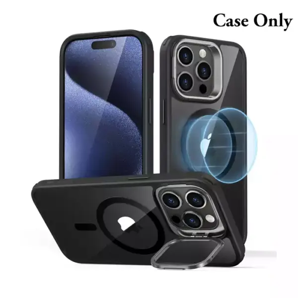 Esr Iphone 15 Pro Classic Hybrid Case With Stash Stand Set (Halolock) - Clear Black-0