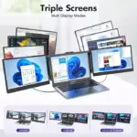 Gamvity S2 Triple Laptop Screen Extender 14" Fhd 1080p Ips Dual Portable Monitor For Laptop-114439