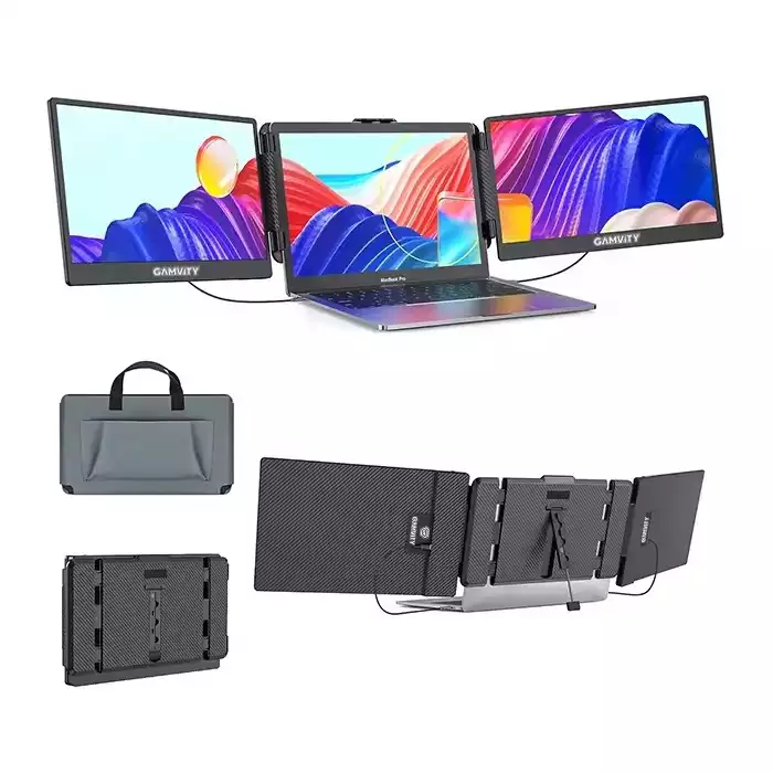 Gamvity S2 Triple Laptop Screen Extender 14" Fhd 1080p Ips Dual Portable Monitor For Laptop-0