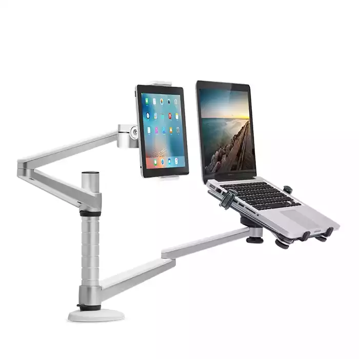 Gamvity Multi-functional Laptop And Tablet Dual Arm Mount Holder Stand Oa-9x - Silver-114467 Gamvity Multi-functional Laptop And Tablet Dual Arm Mount Holder Stand Oa-9x - Silver-114467