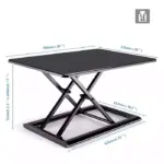 Gamvity Height Adjustable Foldable Standing Desk (30X20) inch ID-30 - Black-114518