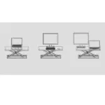 Gamvity Height Adjustable Foldable Standing Desk (30X20) inch ID-30 - Black-114519