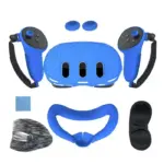 Silicone Kit 7 In 1 For Meta Quest 3 With Pp Bag - Blue-0