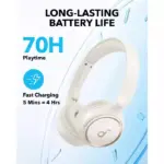 Anker Soundcore H30i Wireless On-ear Headphones Foldable Design - White-114687