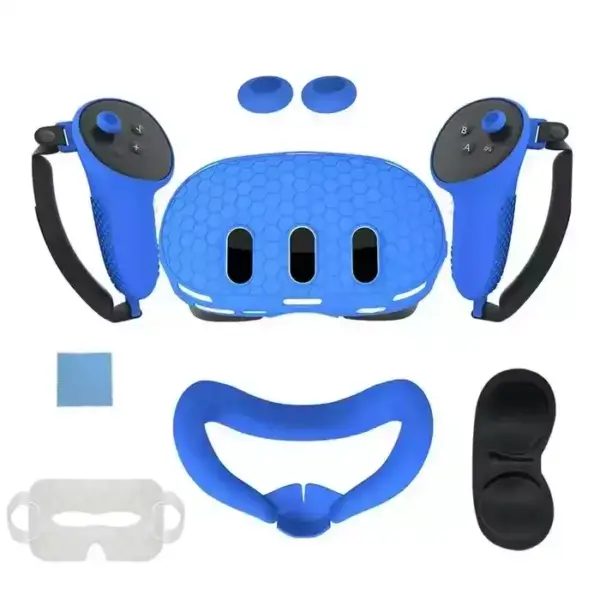 Silicone Kit For Meta Quest 3 with PP bag - Blue-0