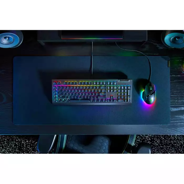 Razer Blackwidow V4 X Wired Mechanical Gaming Keyboard - Green Switch (Arabic)-114943 Razer Blackwidow V4 X Wired Mechanical Gaming Keyboard - Green Switch (Arabic)-114943
