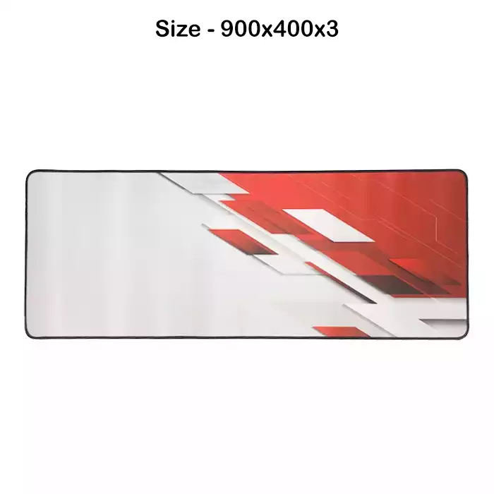 Gaming Mouse Pad - White And Red Shade (900x400x3)-0