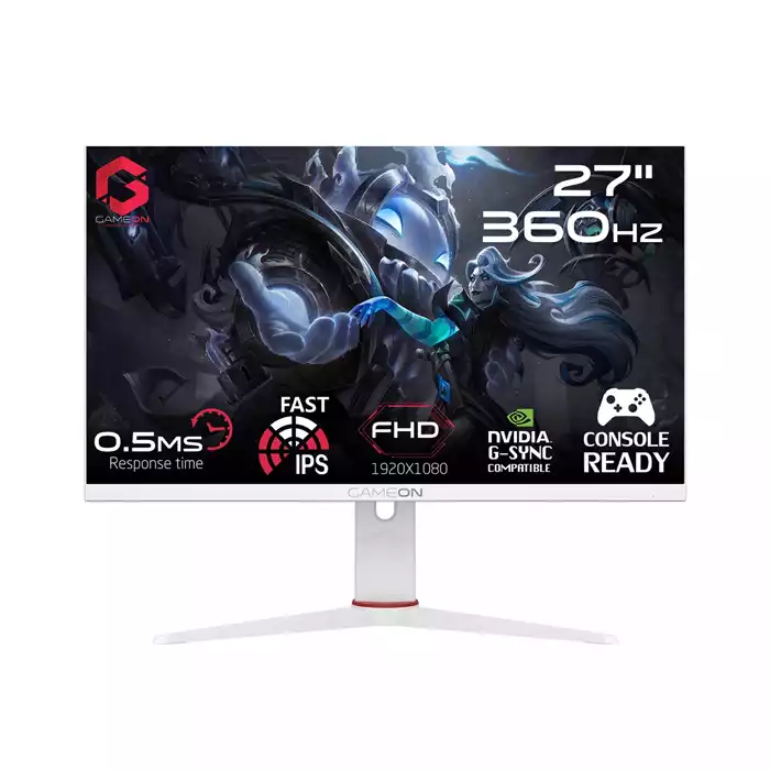 Gameon Goa27fhd360ips Artic Pro Series 27" Fhd, 360hz, Mprt 0.5ms, Hdmi 2.1, Fast Ips Gaming Monitor (Support Ps5) - White-0