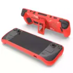 Anti Slip Protective Case With Stand For Steam Deck Console - Red-115453