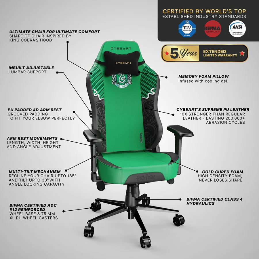 Cybeart Gaming Chair - Slytherin-115490 Cybeart Gaming Chair - Slytherin-115490