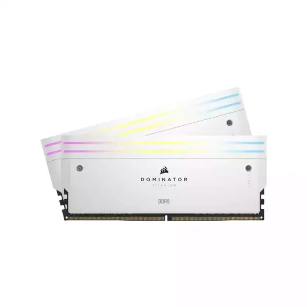 Corsair Dominator Titanium Rgb Ddr5 - 32gb (2x16gb) 6400mt/s Cl32 Memory Kit - White-0