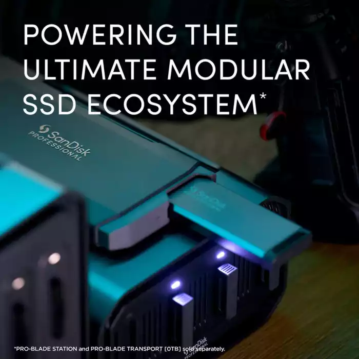 Sandisk Professional Pro-blade Ssd Mag 2tb - Up To 3000mb/s, Portable & Modular Nvme Usb-c With Enclosure-115832 Sandisk Professional Pro-blade Ssd Mag 2tb - Up To 3000mb/s, Portable & Modular Nvme Usb-c With Enclosure-115832