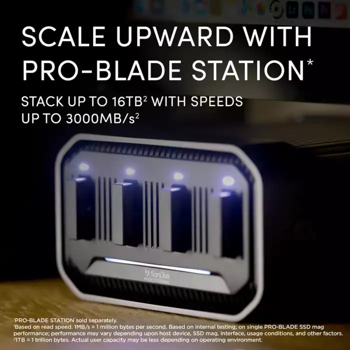 Sandisk Professional Pro-blade Ssd Mag 2tb - Up To 3000mb/s, Portable & Modular Nvme Usb-c With Enclosure-115834 Sandisk Professional Pro-blade Ssd Mag 2tb - Up To 3000mb/s, Portable & Modular Nvme Usb-c With Enclosure-115834