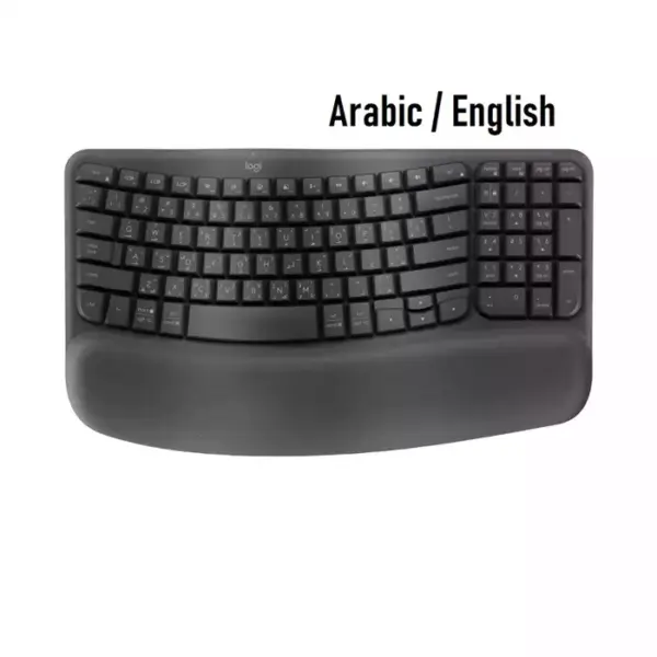 Logitech Wave Keys Ergonomic Wireless Keyboard – Arabic/english-0
