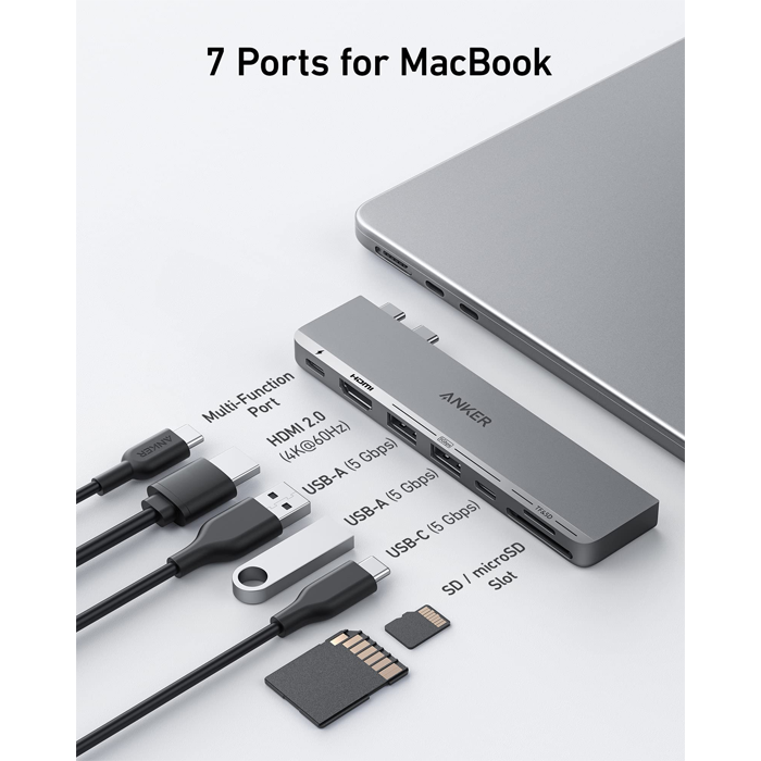 Anker 547 Usb-c Hub (7-in-2, For Macbook)-116827 Anker 547 Usb-c Hub (7-in-2, For Macbook)-116827
