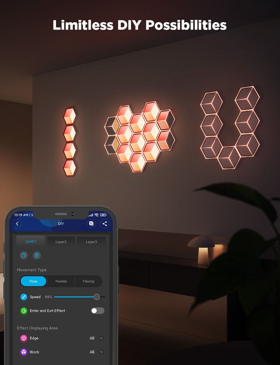 Govee Glide Hexagon Light Panels Ultra (7 PCS)-117894 Govee Glide Hexagon Light Panels Ultra (7 PCS)-117894