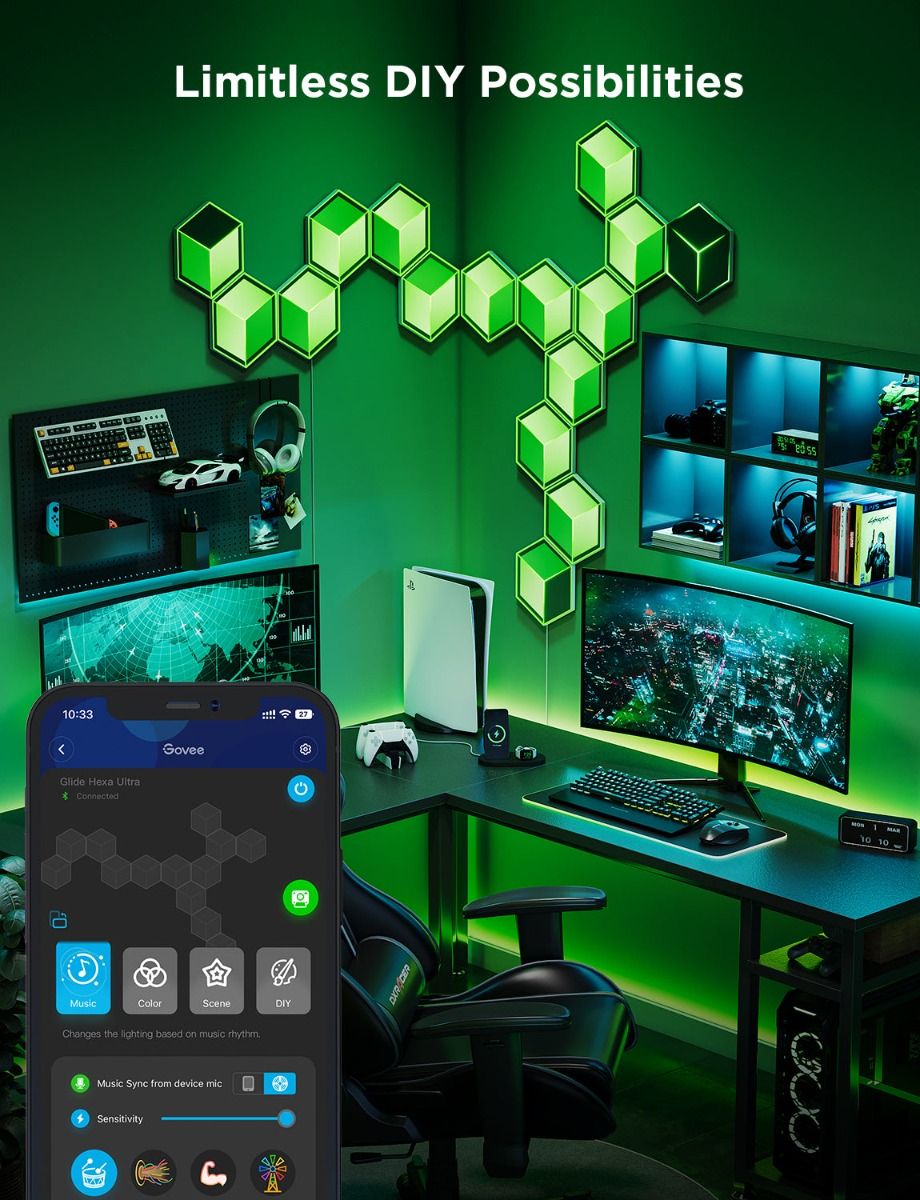 Govee Glide Hexagon Light Panels Ultra (7 PCS)-117897 Govee Glide Hexagon Light Panels Ultra (7 PCS)-117897