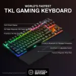 Steelseries Apex Pro Tkl Wireless (2023) Wireless Tenkeyless Esports Gaming Keyboard Omnipoint 2.0 Adjustable Switches - Black (Us English)-117107