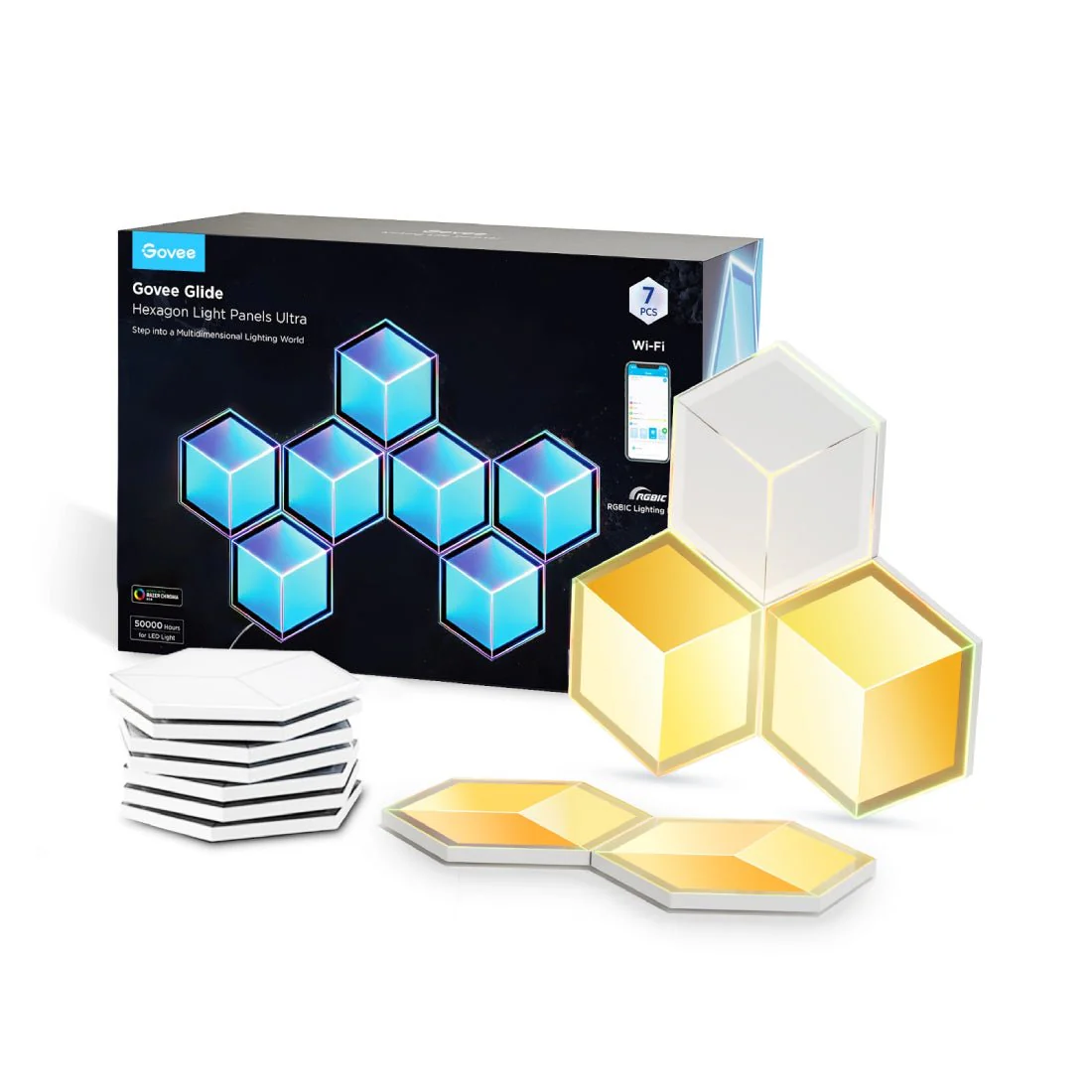 Govee Glide Hexagon Light Panels Ultra (7 PCS)-0 Govee Glide Hexagon Light Panels Ultra (7 PCS)-0