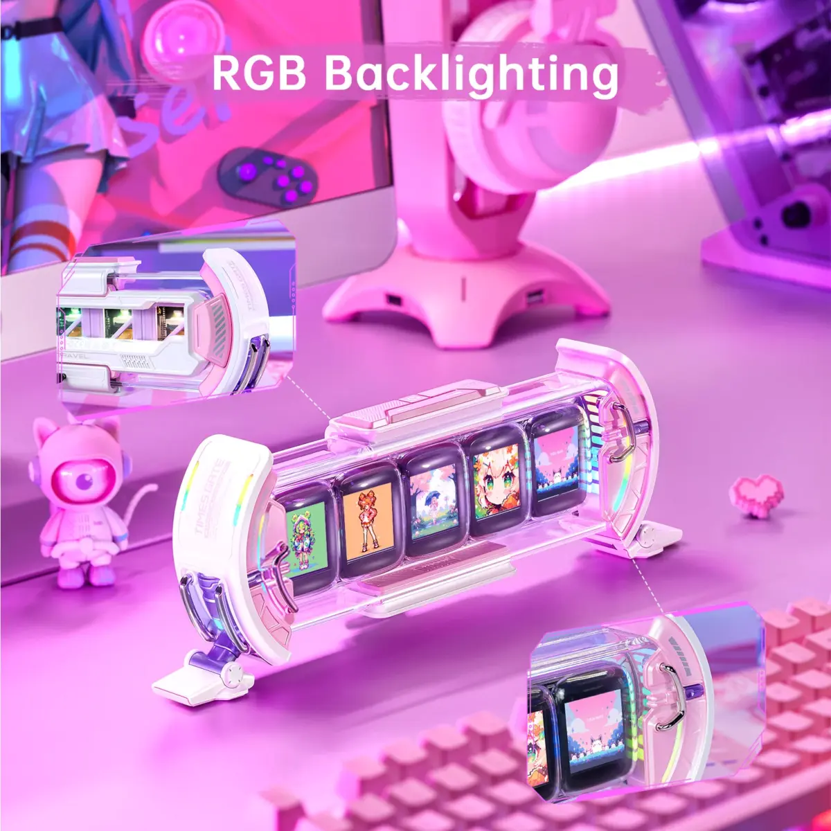 Divoom Times Gate | Pixel Art Informative Display - Pink-117696