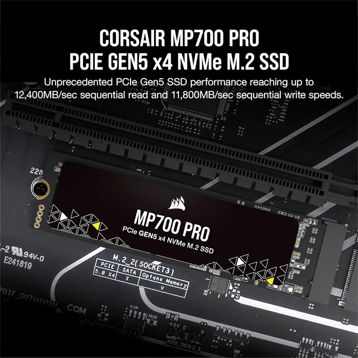 Corsair Mp700 Pro M.2 Pcie Gen5 X4 Nvme 2.0 Ssd - 2tb-119402 Corsair Mp700 Pro M.2 Pcie Gen5 X4 Nvme 2.0 Ssd - 2tb-119402