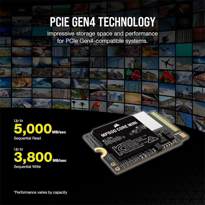 Corsair Mp600 Core Mini M.2 Nvme Pcie X4 Gen4 2 Ssd - 2tb-119411 Corsair Mp600 Core Mini M.2 Nvme Pcie X4 Gen4 2 Ssd - 2tb-119411