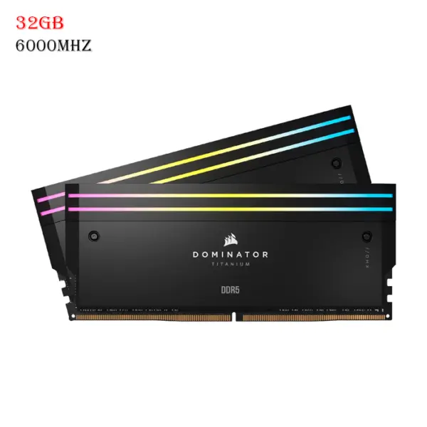 Corsair Dominator Titanium Rgb Ddr5 Ram 32gb (2x16gb) Ddr5 6000mhz Cl30 Intel Xmp Icue Compatible Computer Memory - Black-0